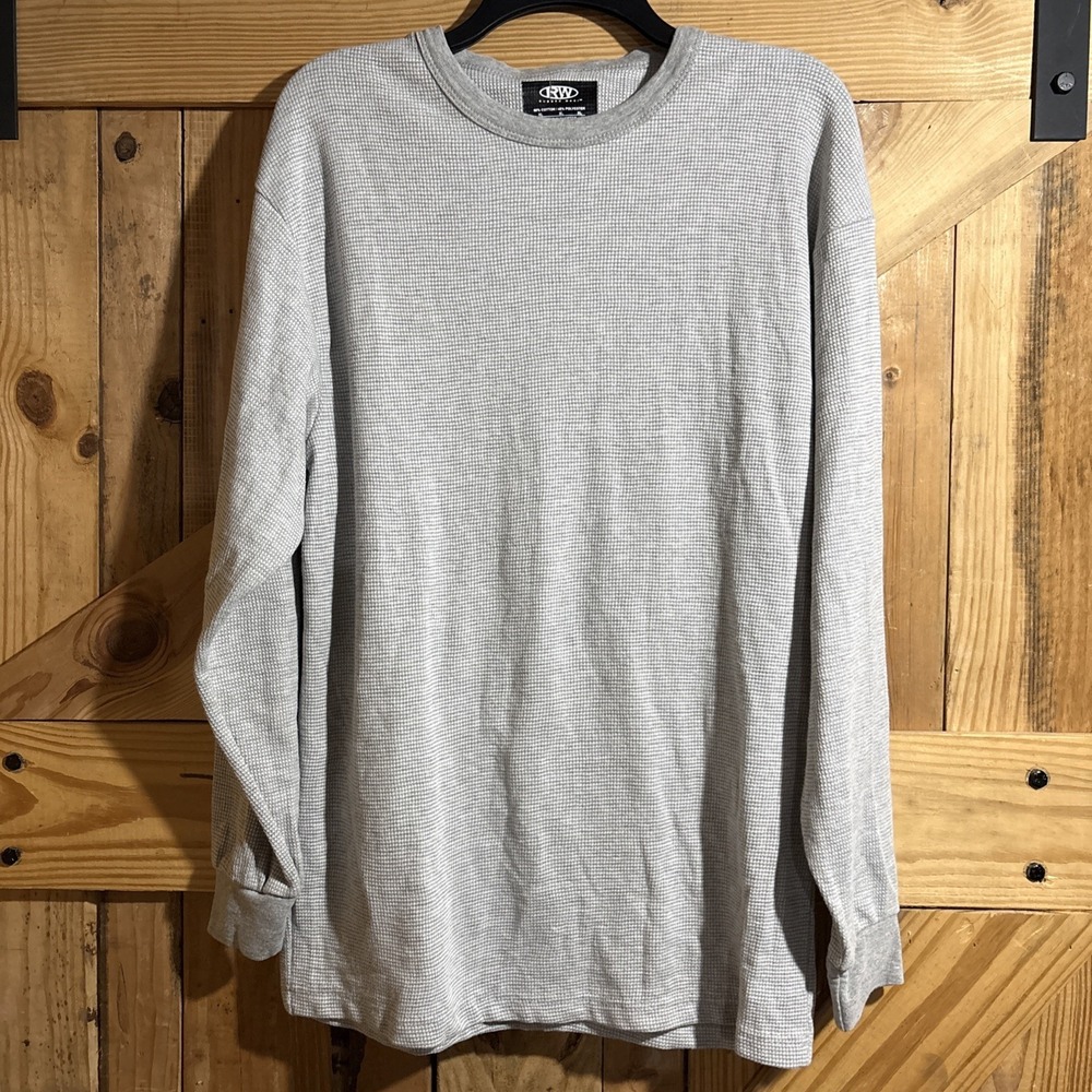 Rugged Wear Crew Neck Thermal Long Sleeve Waffle Fabric Mens XL